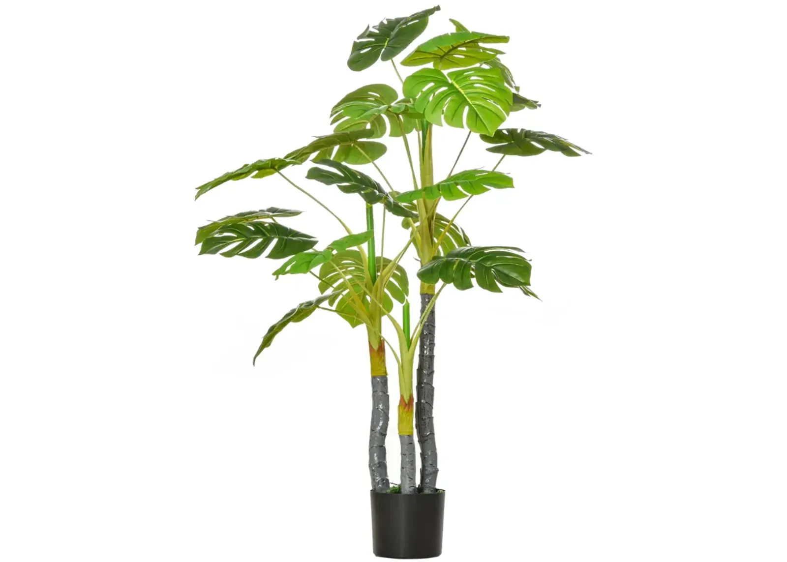 4' Artificial Monstera Deliciosa Potted Decorative Plant w/ 20 Realistic Leaves