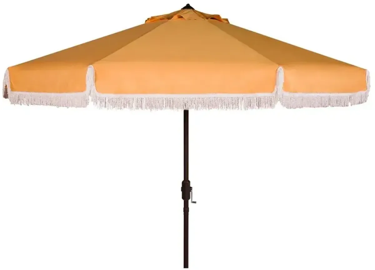 Belen Kox Mayfair Sunshine Fringe 9ft Crank Outdoor Push Button Tilt Umbrella, Belen Kox