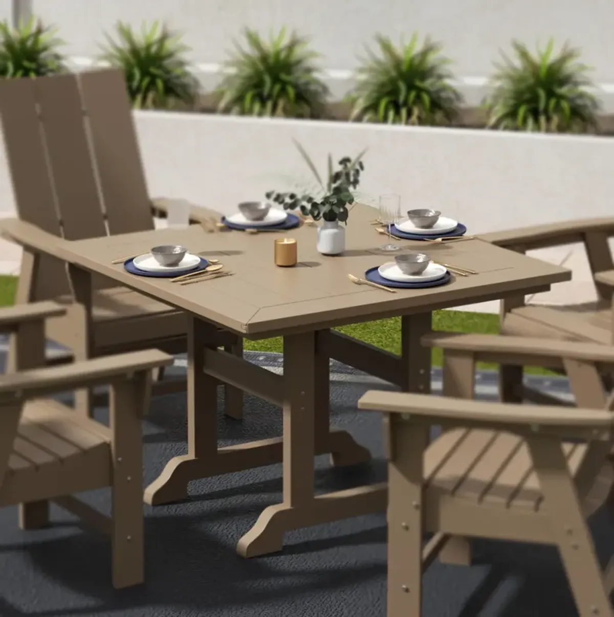 WestinTrends 43" Square Outdoor Patio Dining Table