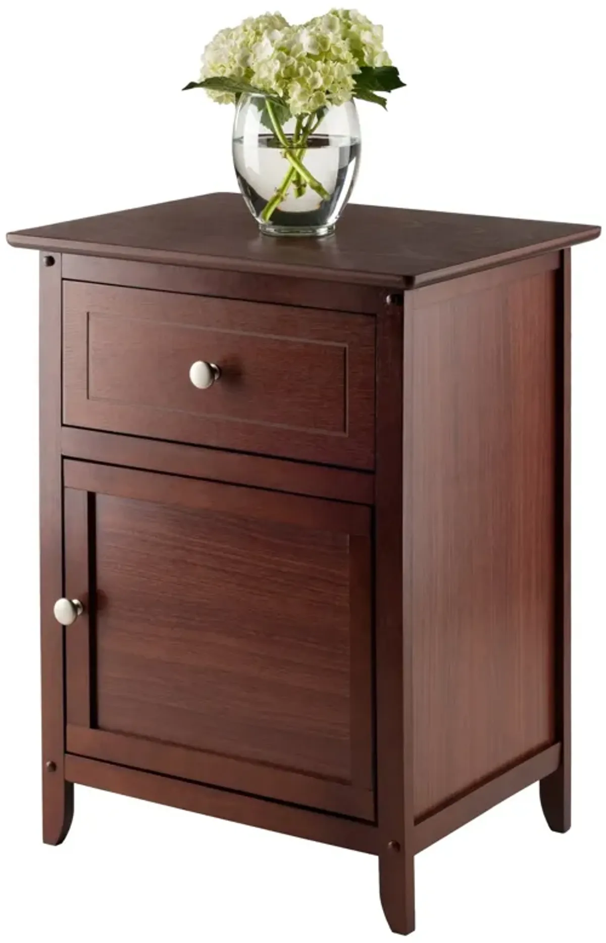 Casafoyer Versatile Accent Night Stand with Ample Storage - Walnut Finish