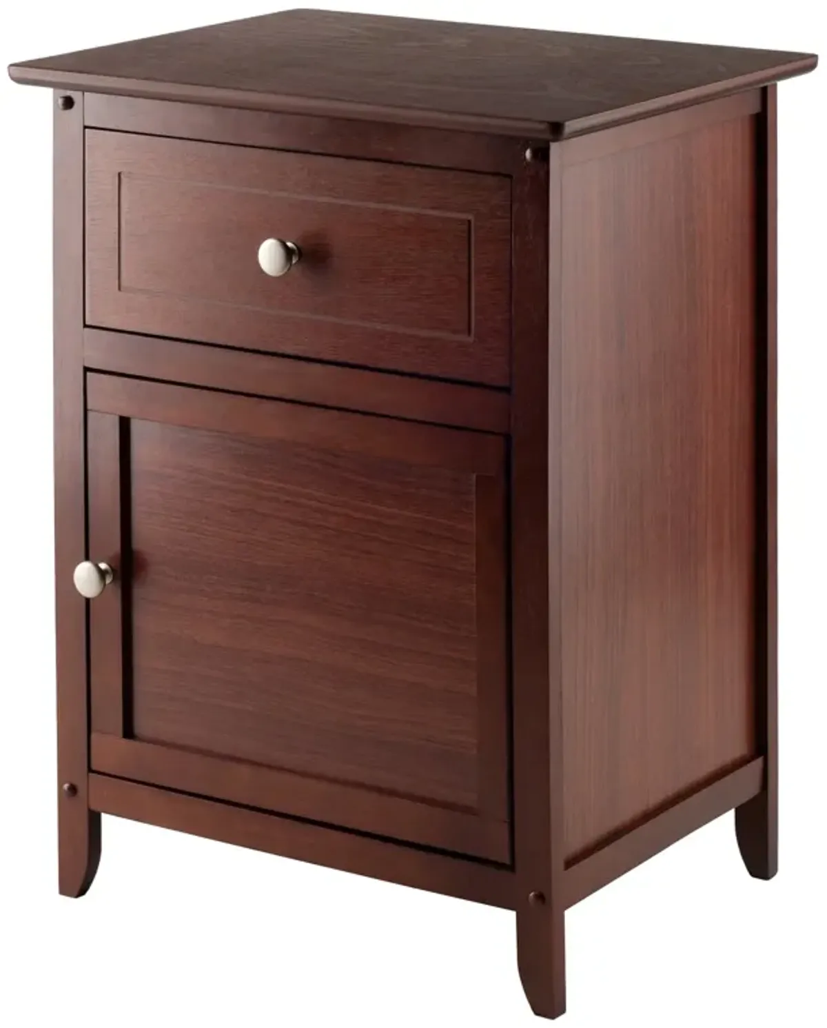 Casafoyer Versatile Accent Night Stand with Ample Storage - Walnut Finish