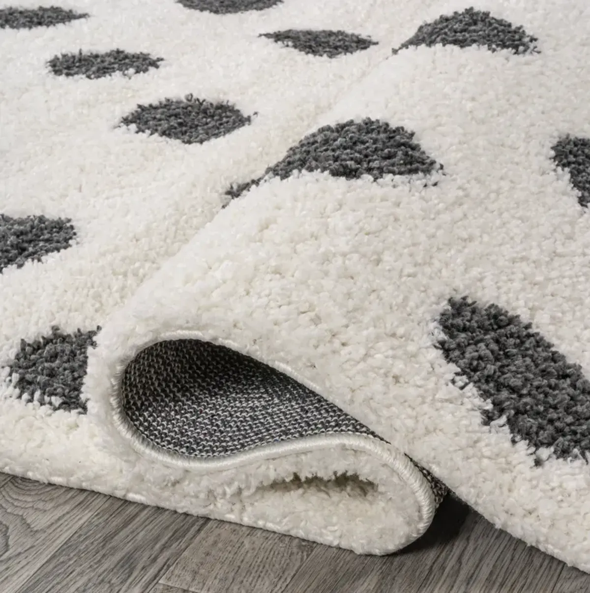 Pere Modern Charcoal Dot Shag Area Rug