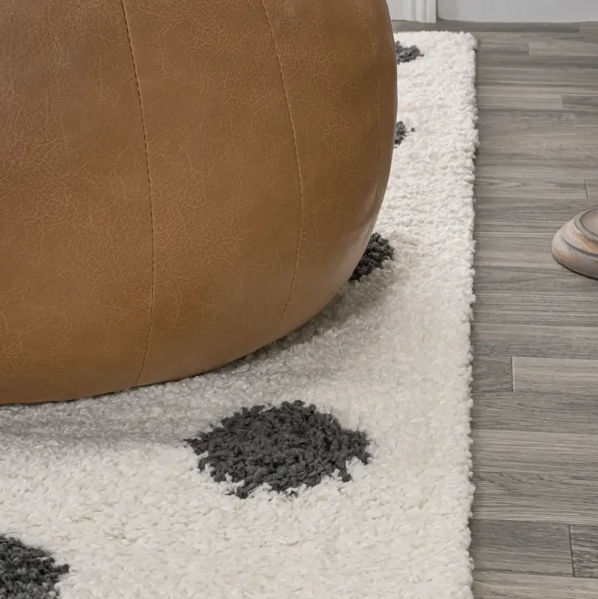 Pere Modern Charcoal Dot Shag Area Rug