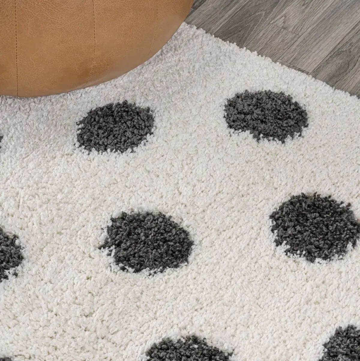 Pere Modern Charcoal Dot Shag Area Rug