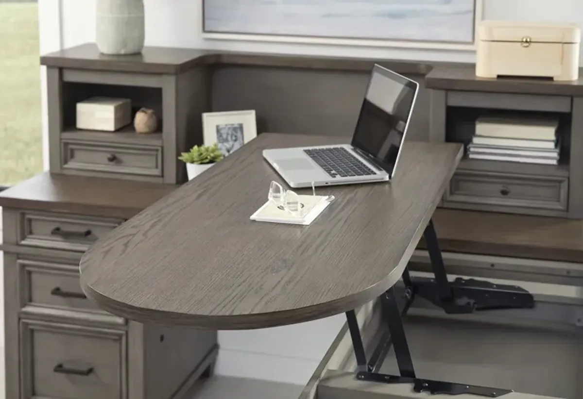 Caraway Pedestal Desk with Return