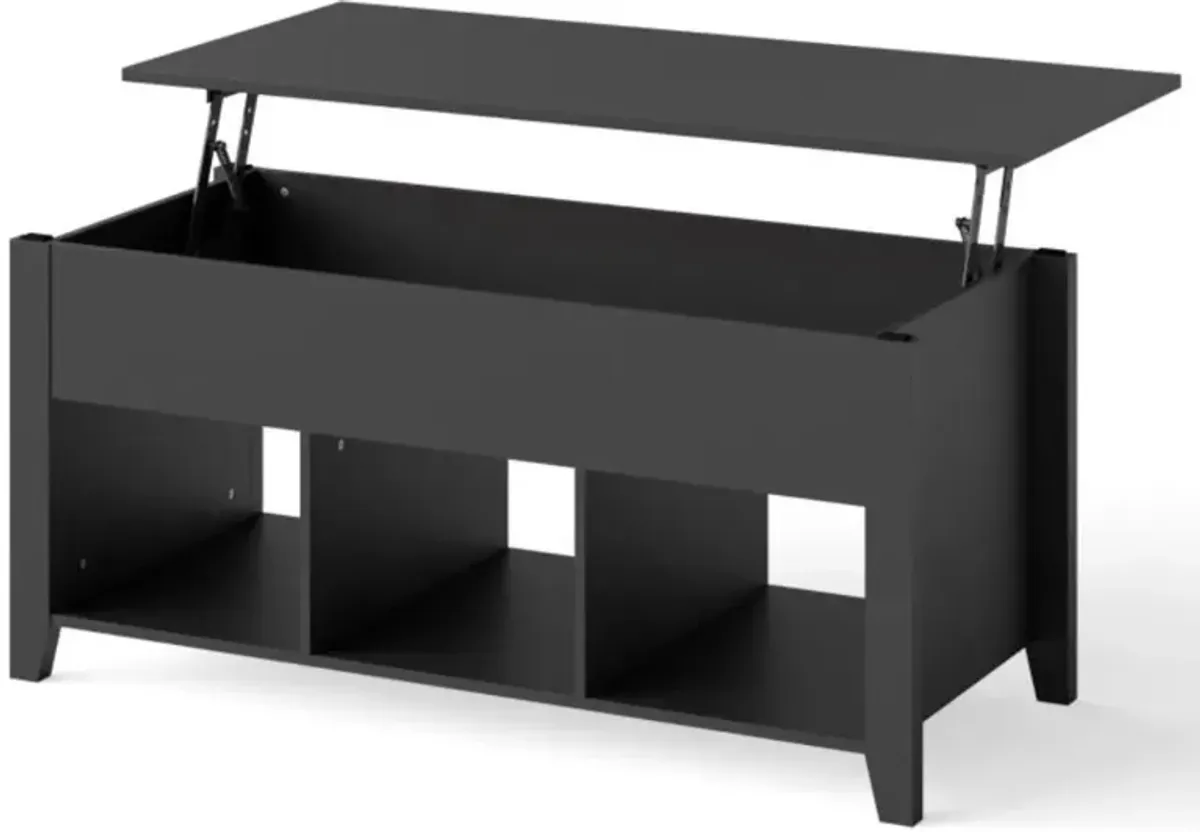 Modern Black Wooden Lift Top Coffee Table