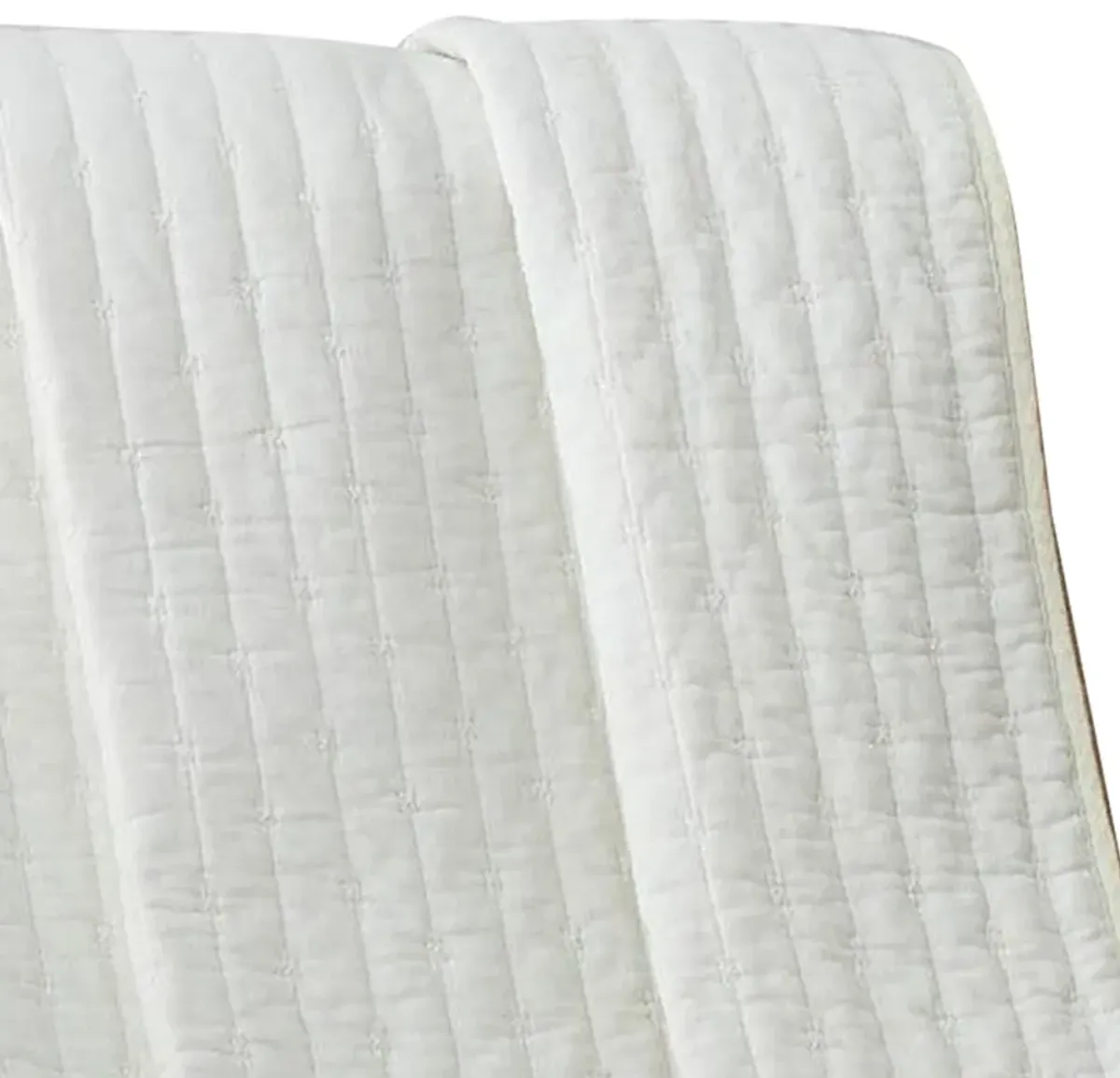 Xumi 50 x 60 Inch Quilted Throw Blanket, Channel Quilting, Antique White - Benzara