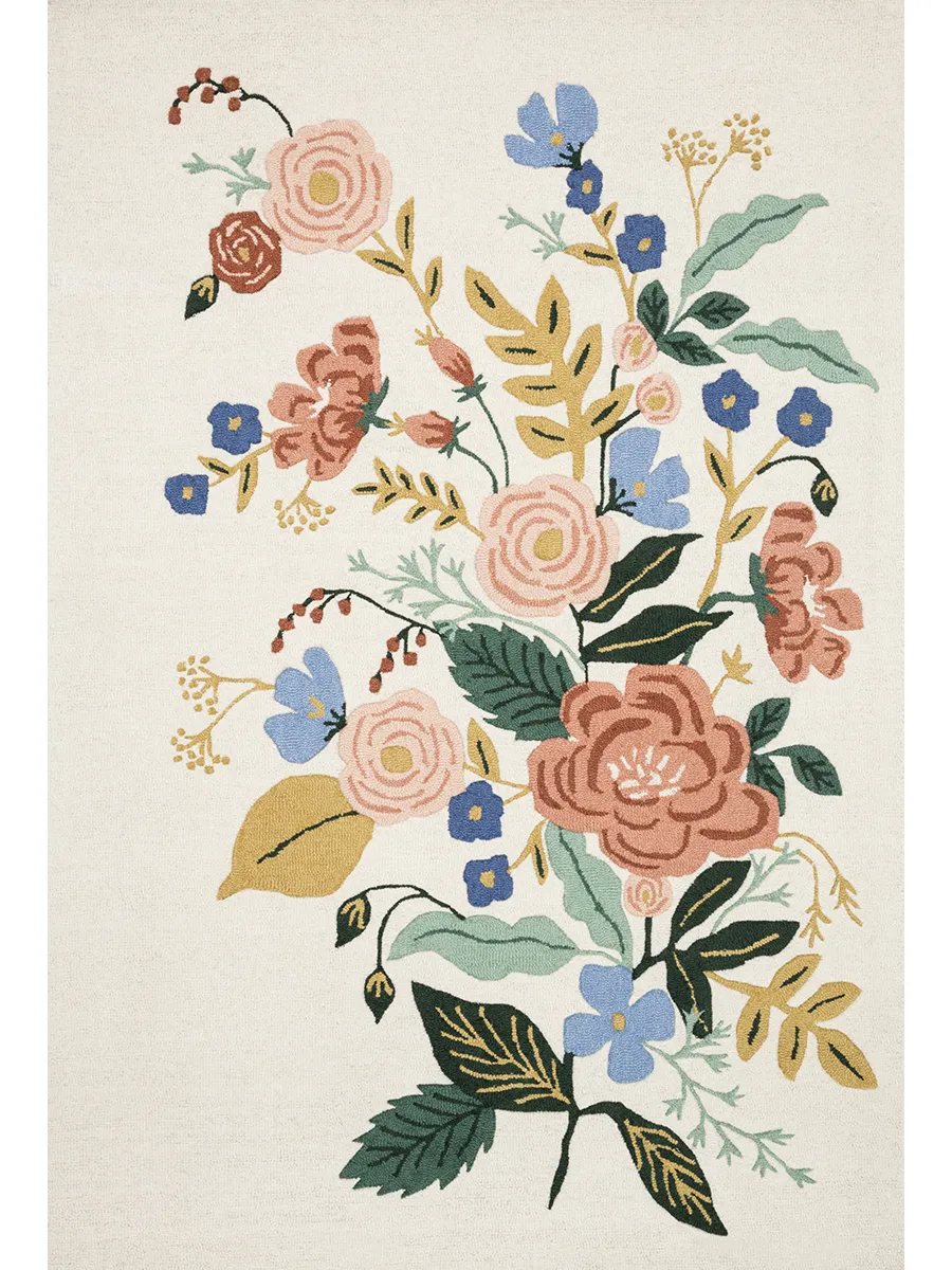 Les Fleurs LES04 Ivory/Multi 7'9" x 9'9" Rug