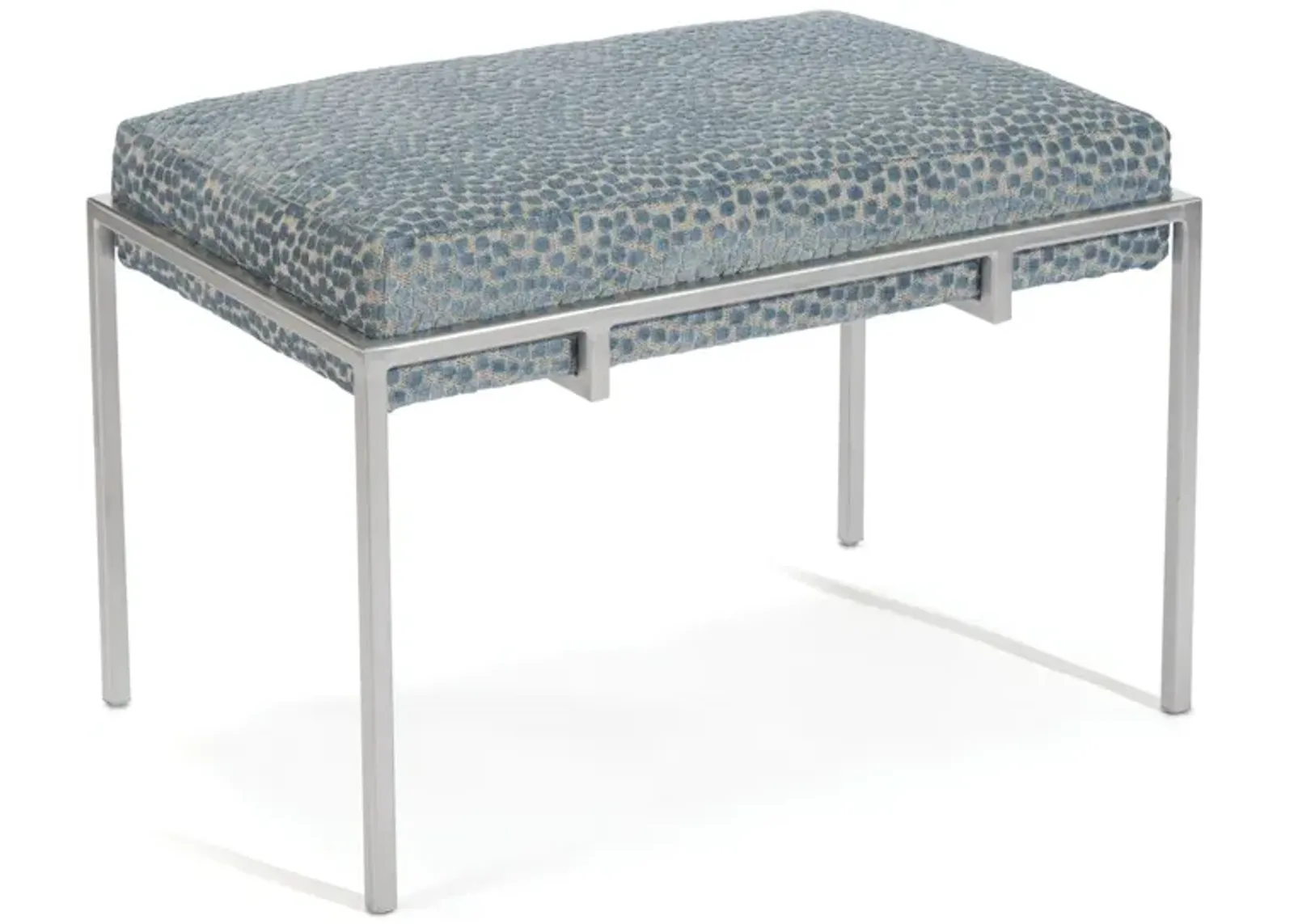 Metal Blue Upholstered Bench