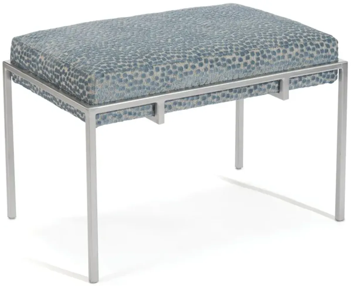 Metal Blue Upholstered Bench