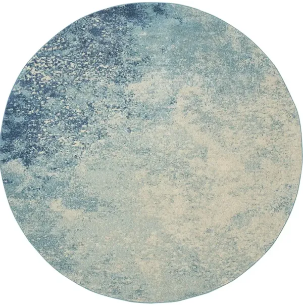 Passion PSN10 Navy/Light Blue 8' x Round Rug