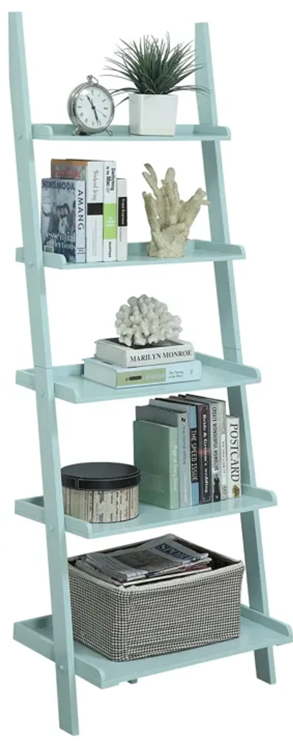 Convenience Concepts American Heritage Bookshelf Ladder, Sea Foam