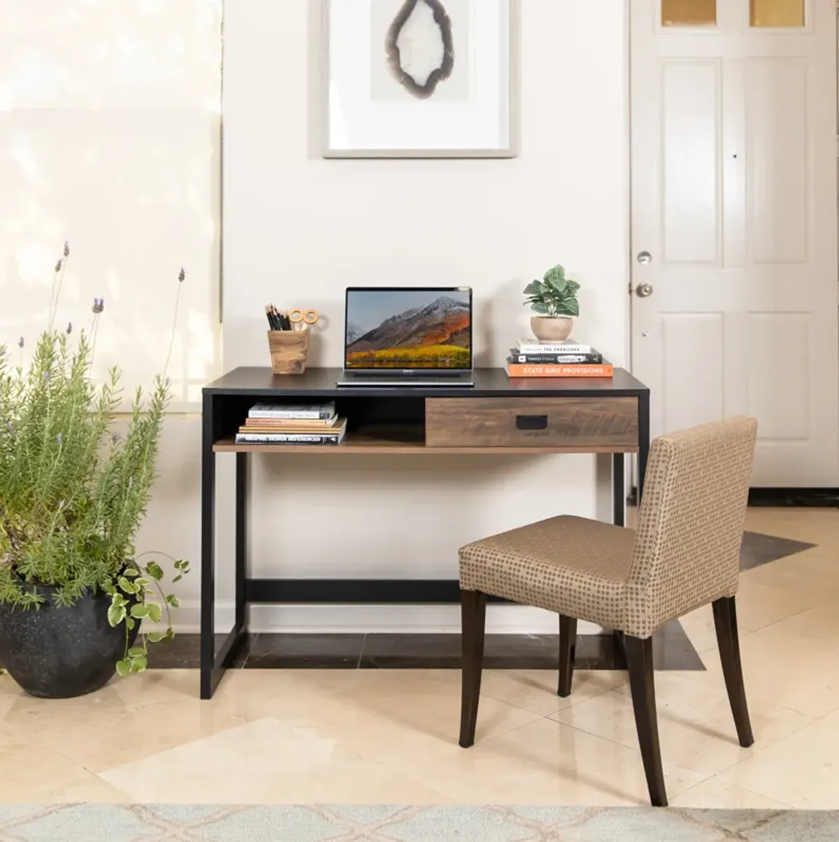 Oslo Contemporary Studio Workstation Desk with Drawer