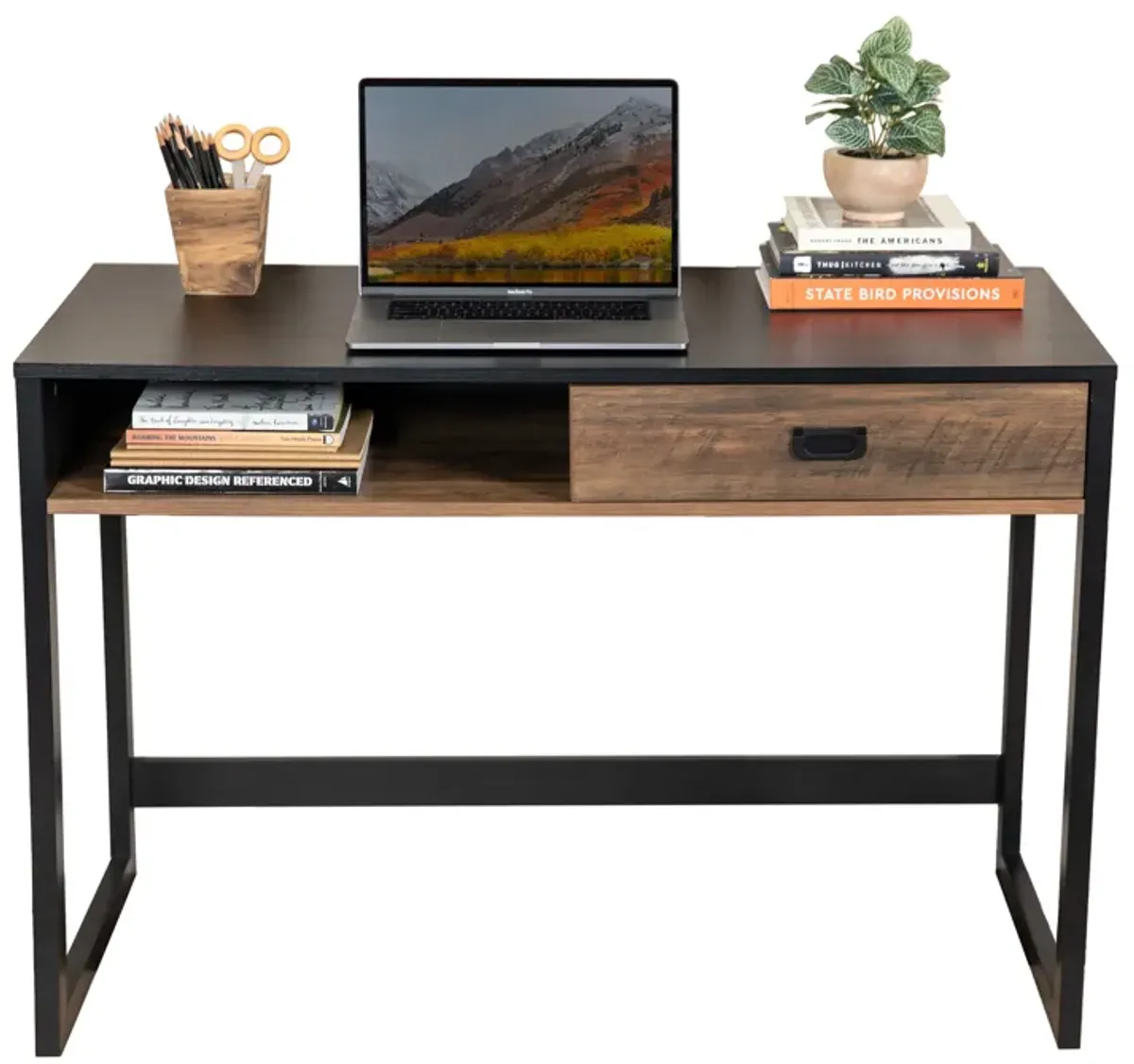 Oslo Contemporary Studio Workstation Desk with Drawer