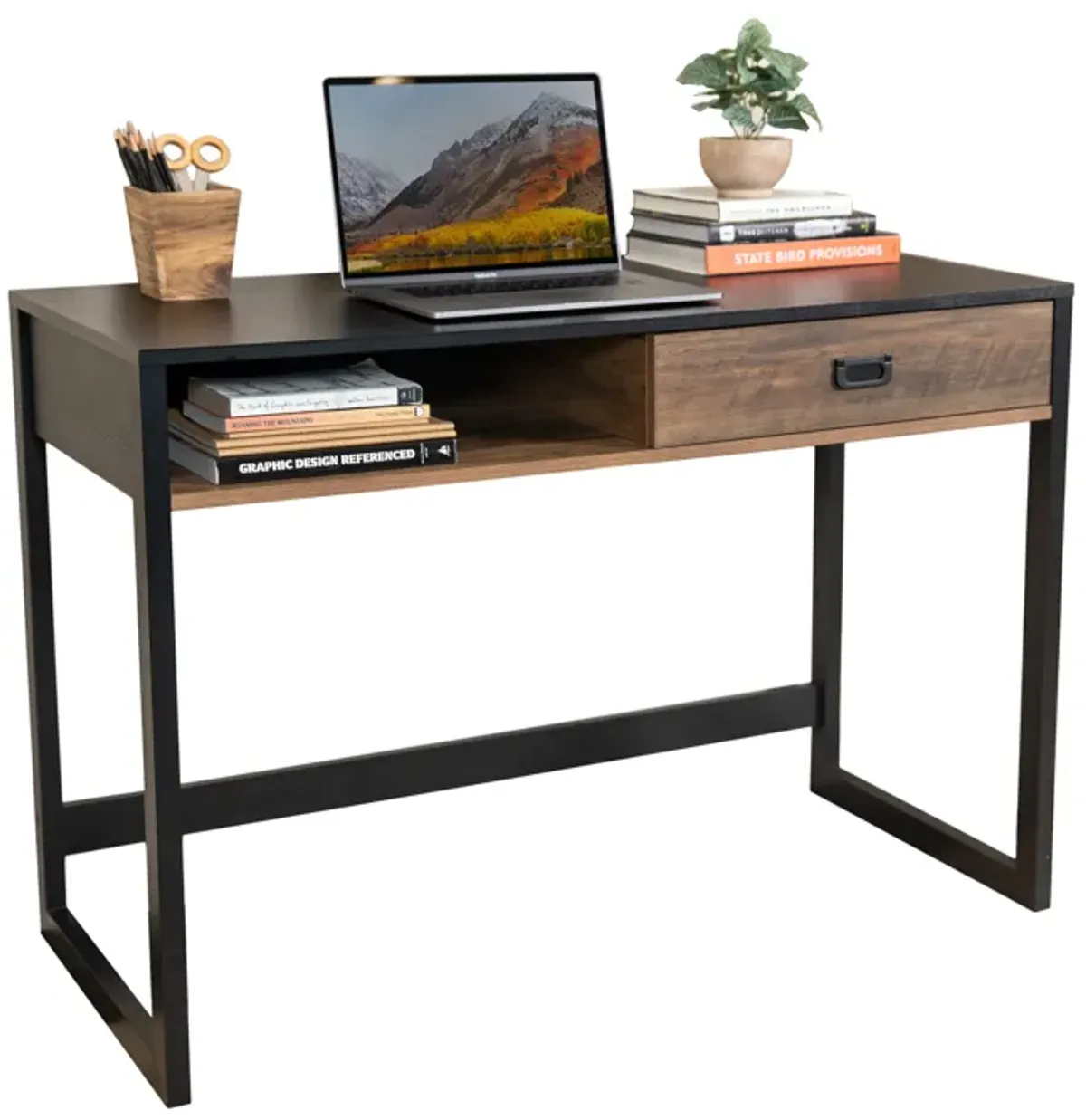 Oslo Contemporary Studio Workstation Desk with Drawer