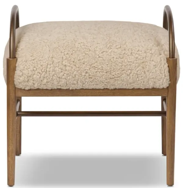 Demi Beige Shearling Stool