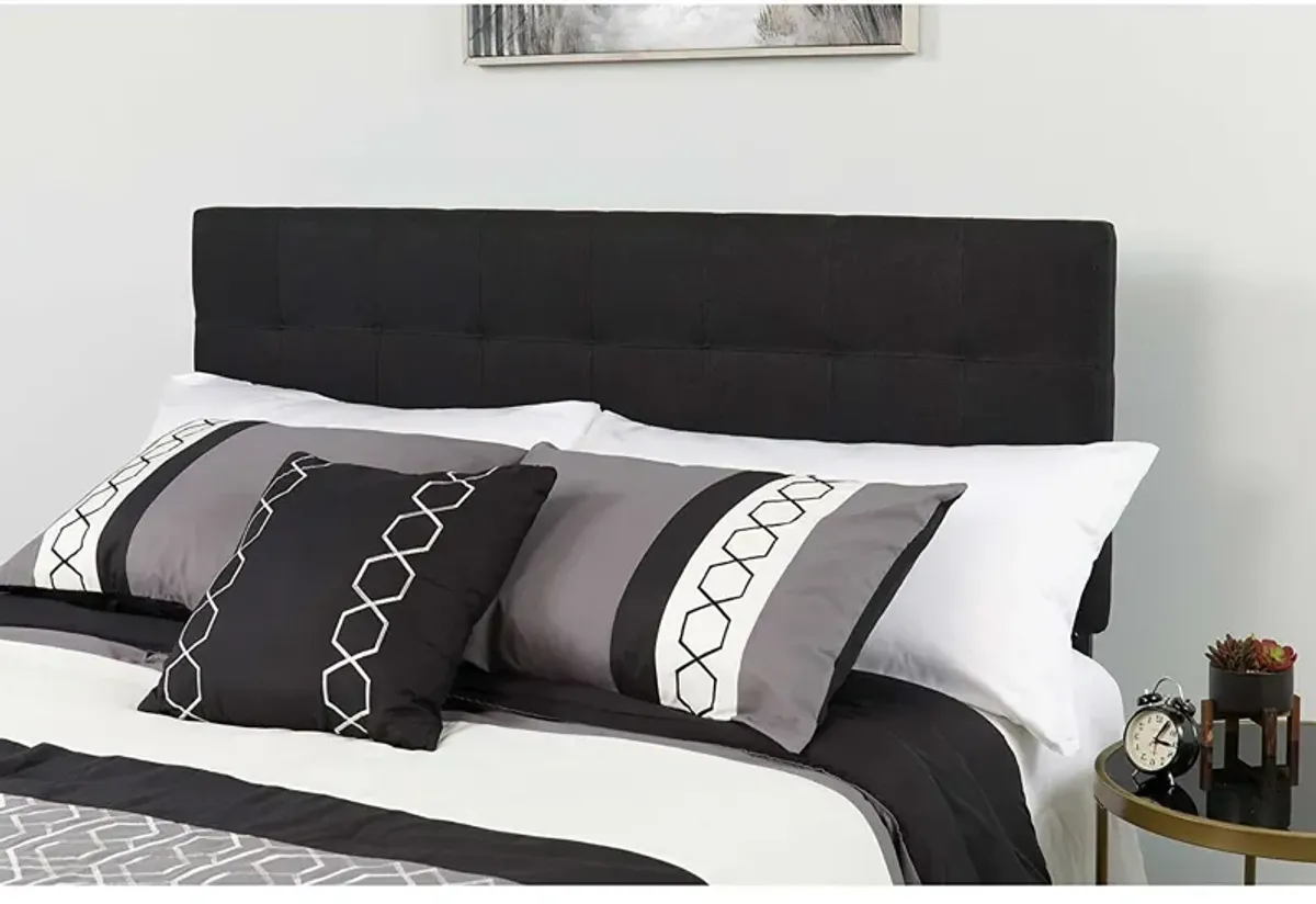 Hivvago Full size Modern Box-Stitch Black Fabric Upholstered Headboard