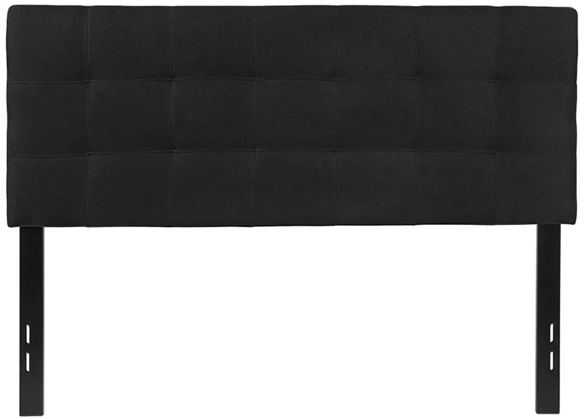 Hivvago Full size Modern Box-Stitch Black Fabric Upholstered Headboard