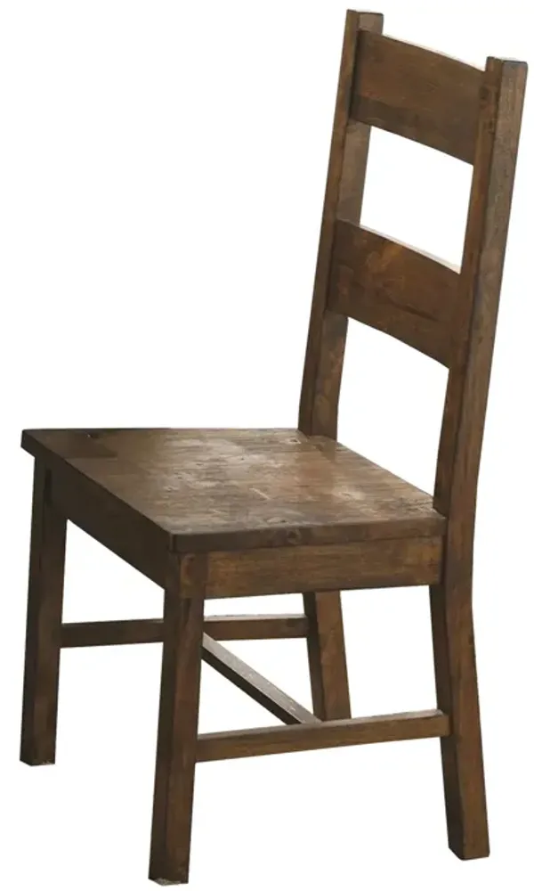 Chambr Armless Wooden Dining Side Chair, Rustic Golden Brown, Set of 2