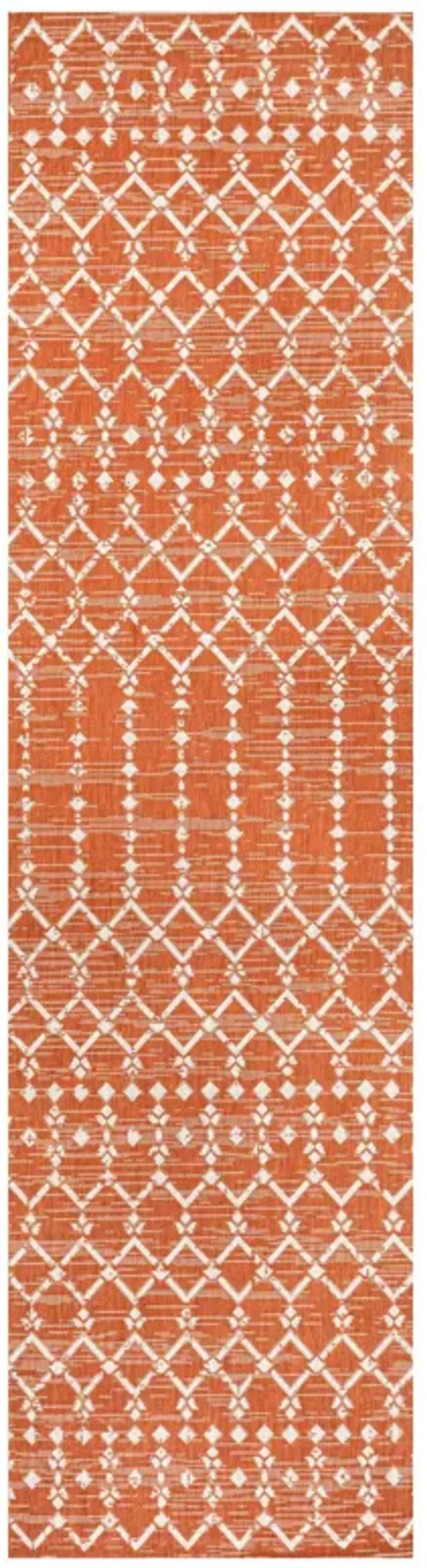 Ourika Moroccan Geometric Textured Weave Indoor/Outdoor Runner Rug