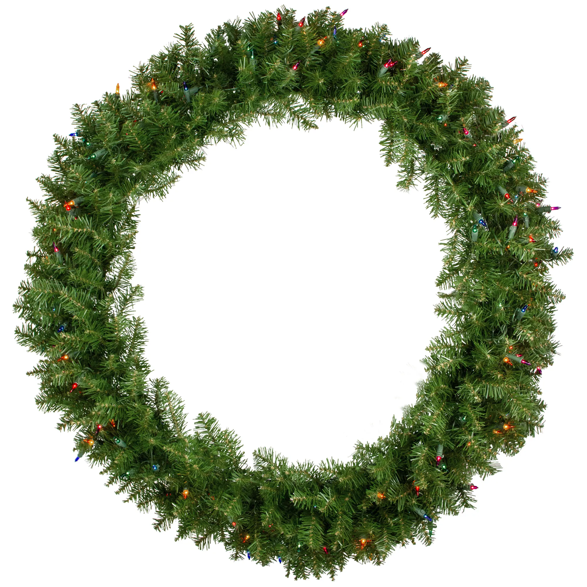 Pre-Lit Rockwood Pine Artificial Christmas Wreath  36-Inch  Multi Lights