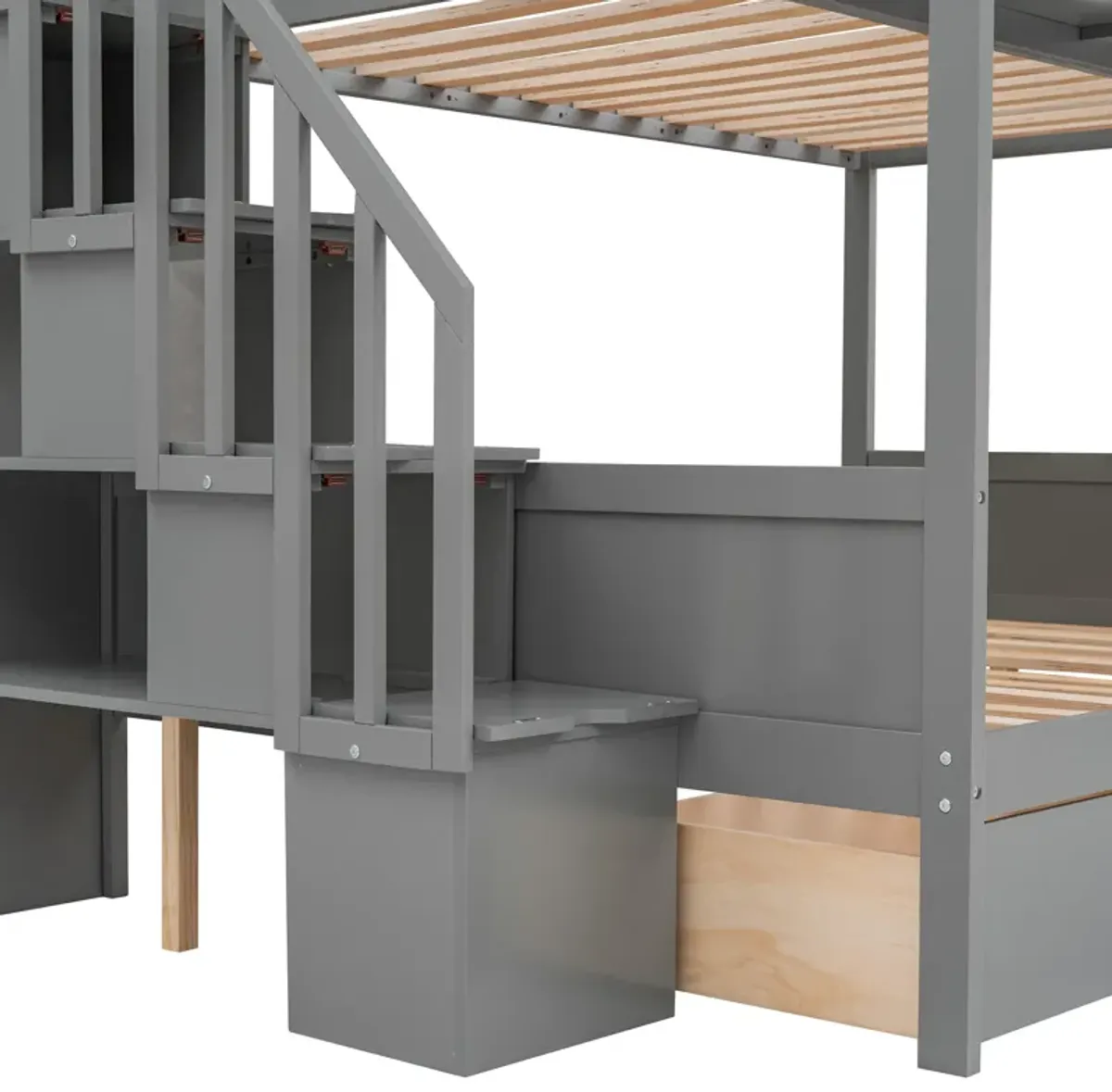 Merax Bunk Bed with Shelves  and Storage Staircase