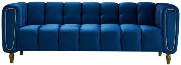 Modern Velvet Sofa Living Room Blue Color