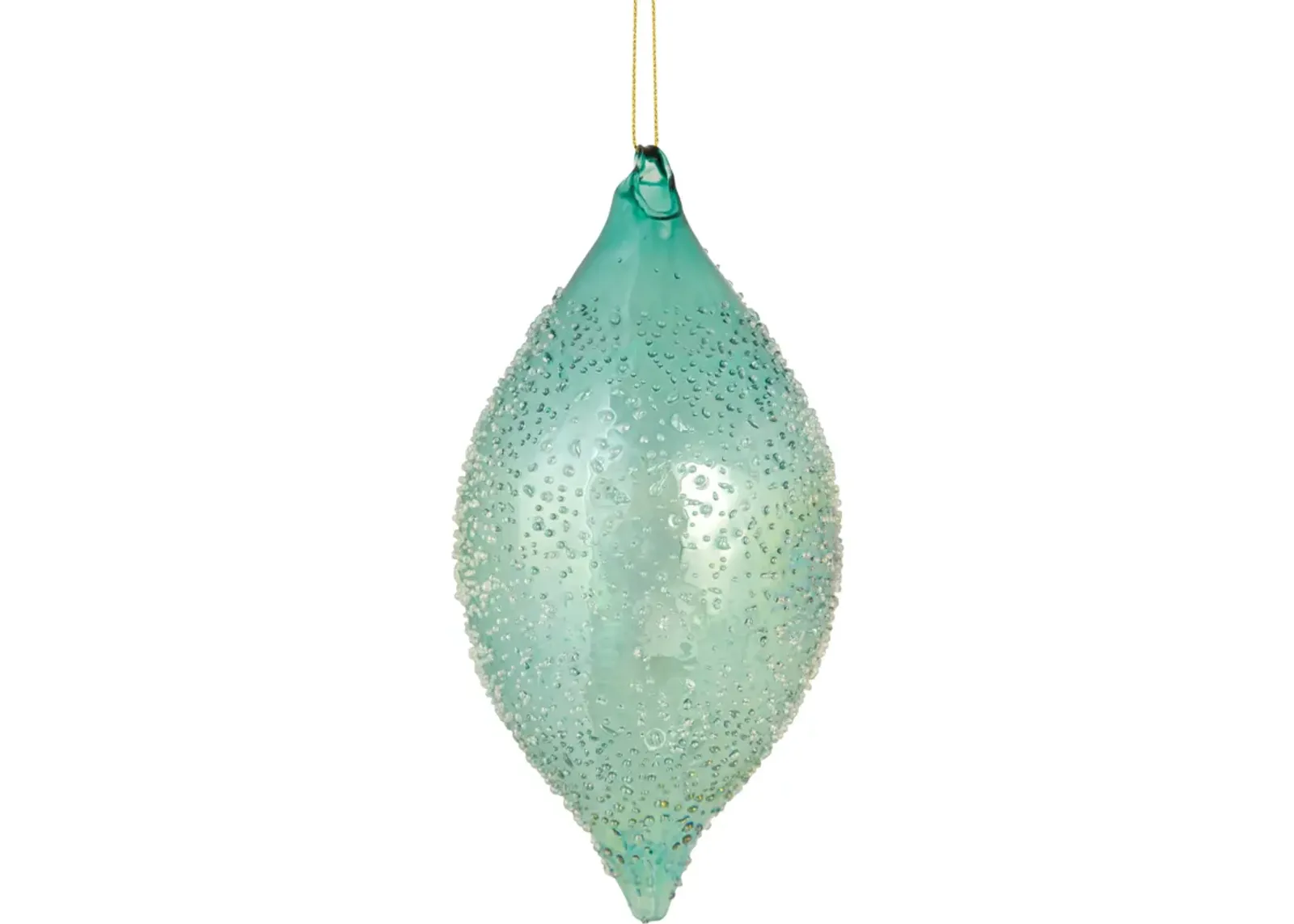 7" Transparent Blue Textured Glass Finial Christmas Ornament