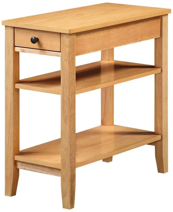 Convenience Concepts American Heritage Chairside End Table with Drawer 23.5"" - Classic Living Room Table with Storage Shelf, Be