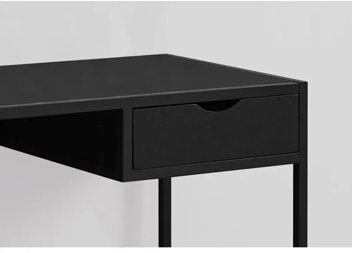 Monarch Specialties I 7220 Computer Desk, Home Office, Laptop, Storage Drawer, 42"L, Work, Metal, Laminate, Black, Contemporary, Modern