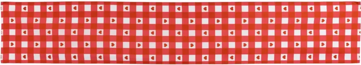 72" Checkered Heart Valentine's Day Table Runner
