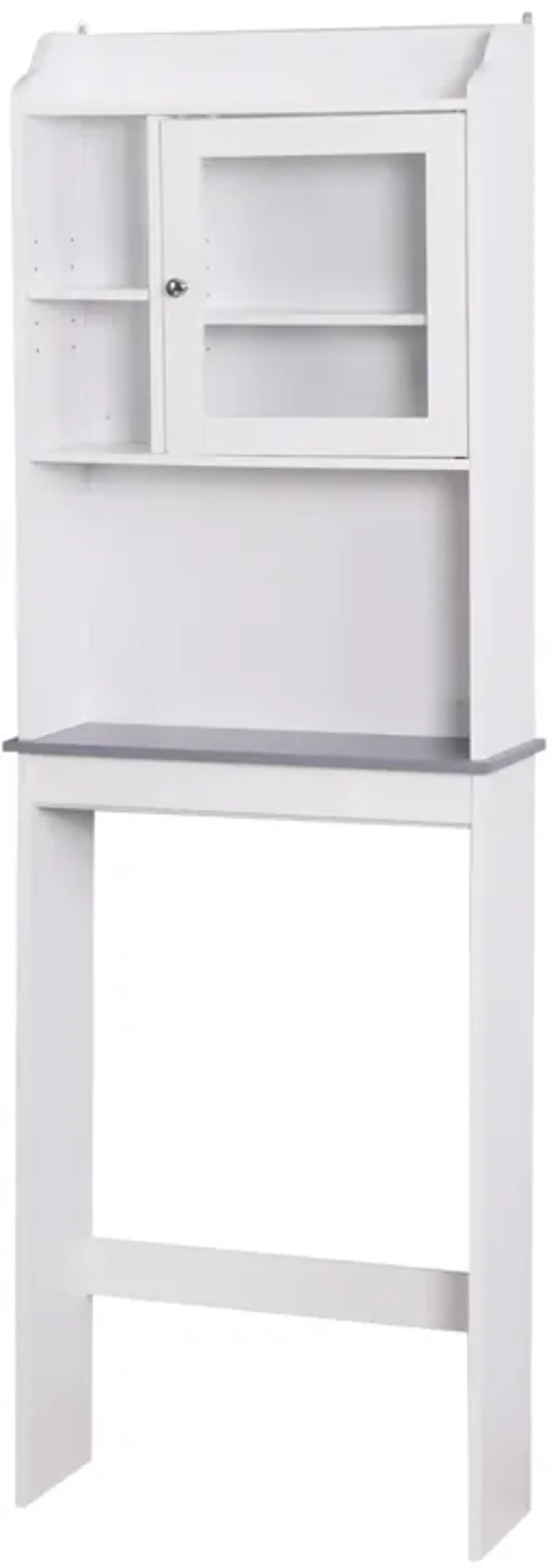 Modern Over The Toilet Space Saver Organization Wood Storage Cabinet for Home, Bathroom -White