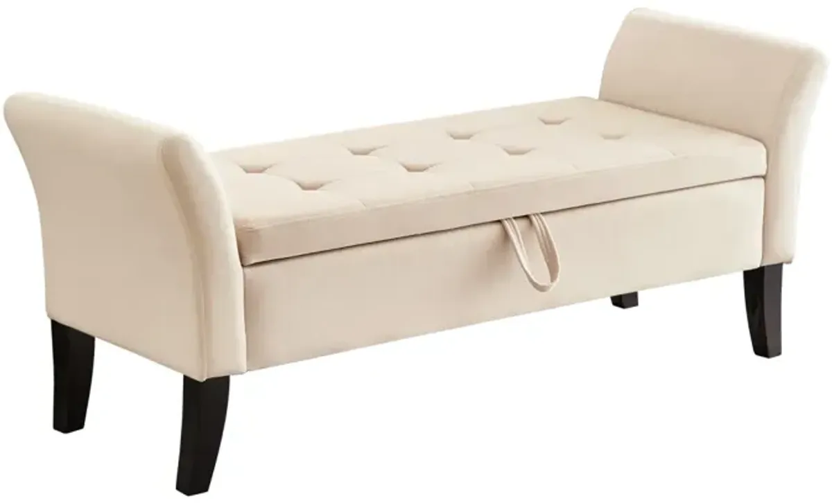 51.5" Bed Bench With Storage Velvet