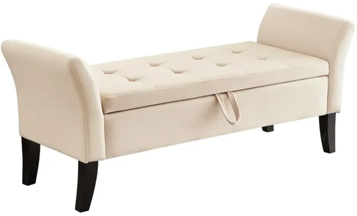 51.5" Bed Bench With Storage Velvet