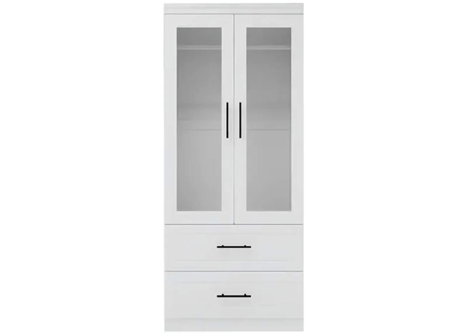 Tall Armoire Wardrobe Closet, Bedroom Armoires with Mirror, Wardrobe Cabinet with Drawers, Hanging Rod and Storage Cabinet ,White for Bedroom