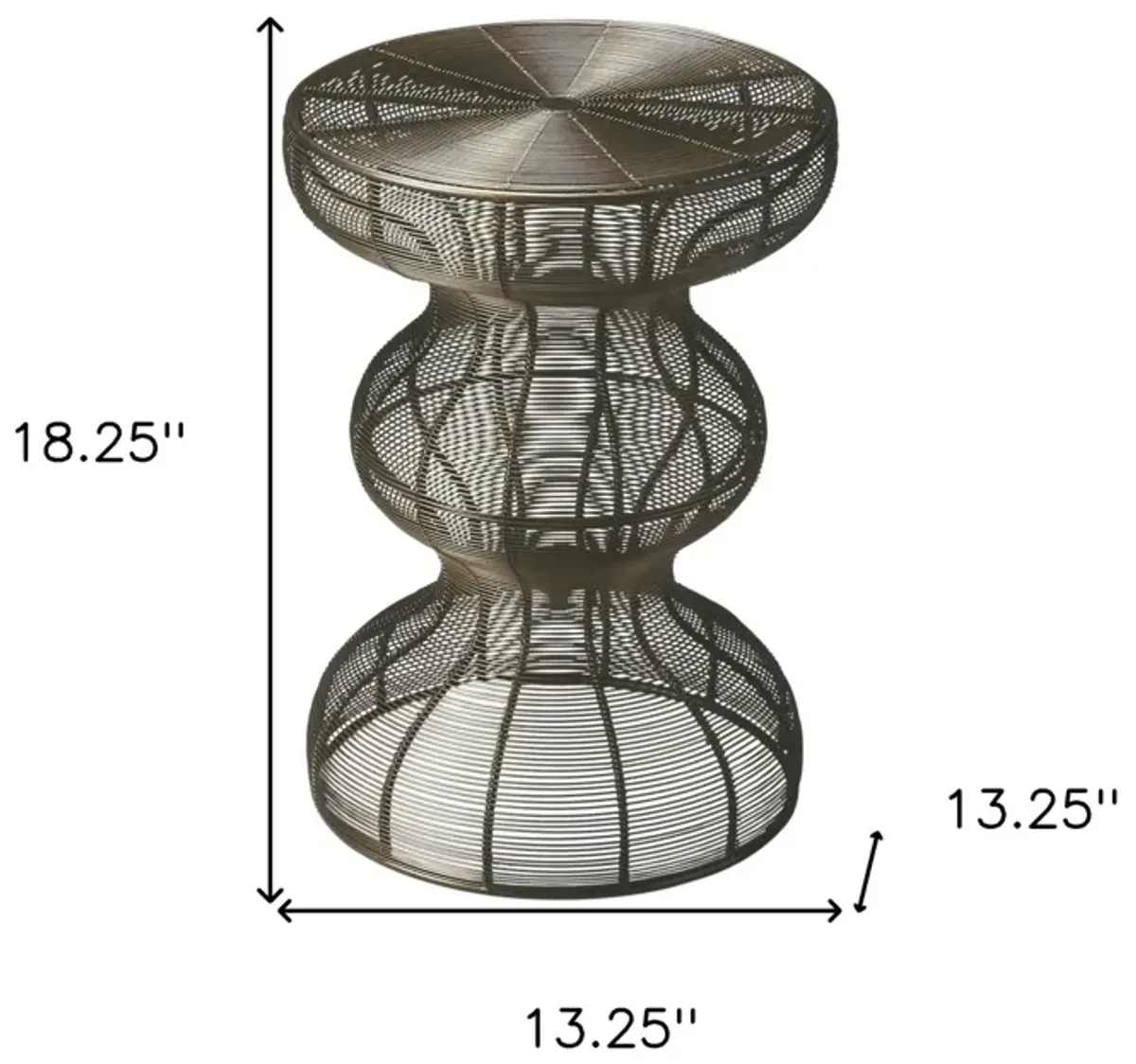 Hivvago 18" Bronze Curvy Iron Round Top End Table