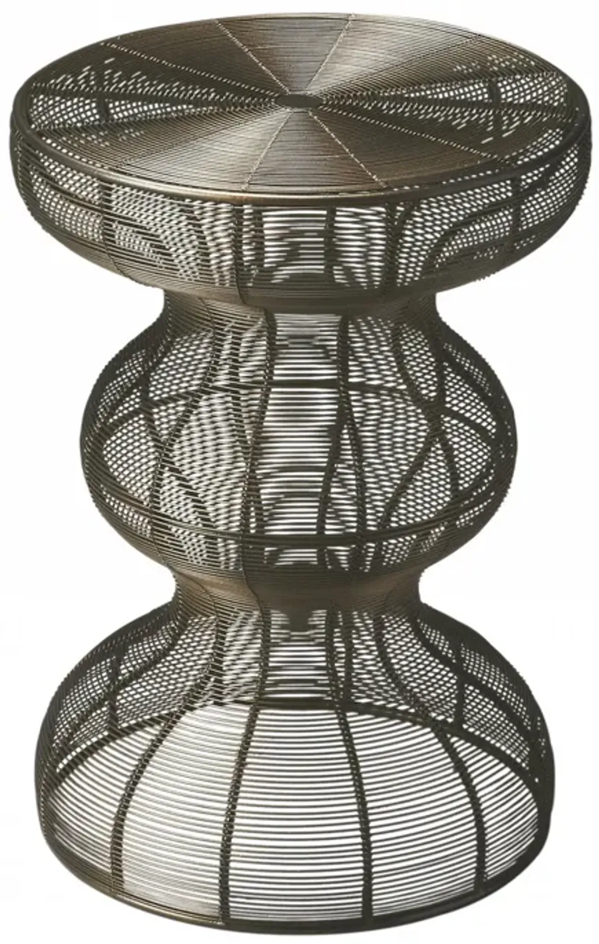 Hivvago 18" Bronze Curvy Iron Round Top End Table