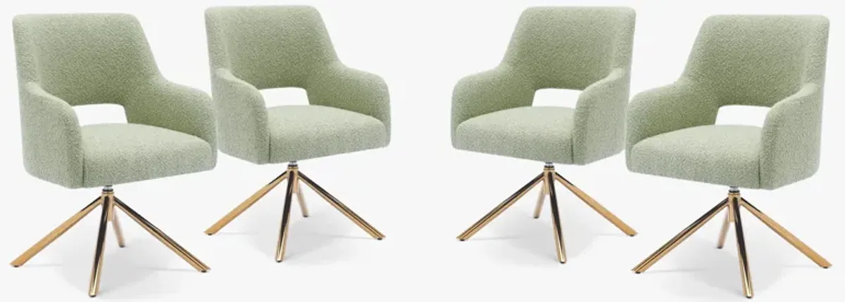 WestinTrends Mid-Century Modern Wide Boucle Swivel Accent Arm Chair