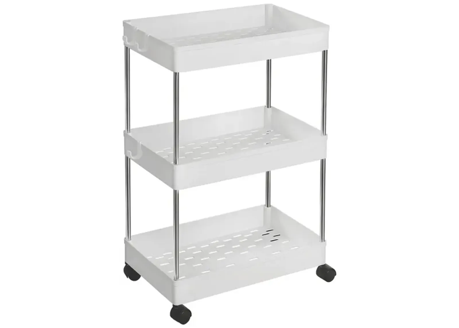 3-Tier Rolling Storage Cart with Wheels - Space-Saving Organizer for Bathroom, Kitchen, Living Room, and Office