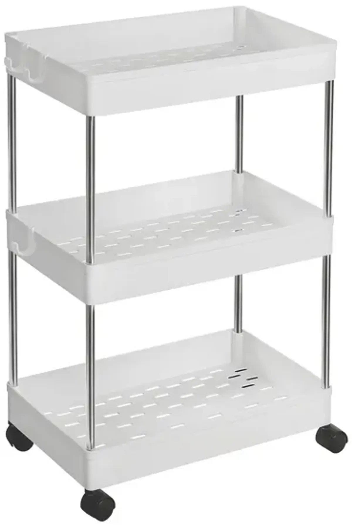 3-Tier Rolling Storage Cart with Wheels - Space-Saving Organizer for Bathroom, Kitchen, Living Room, and Office