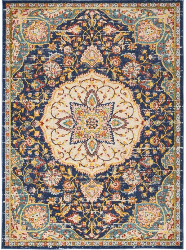 Passion PSN22 Navy/Multicolor 5'3" x 7'3" Rug