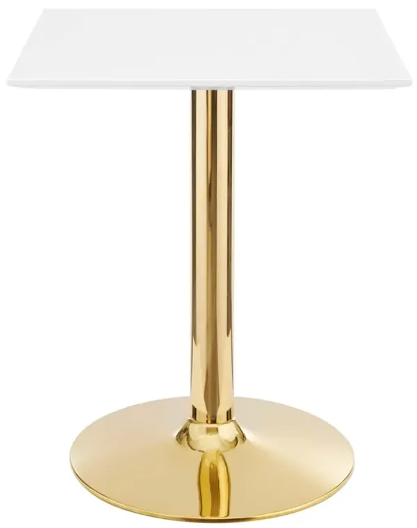 Modway - Verne 24" Square Dining Table Gold White