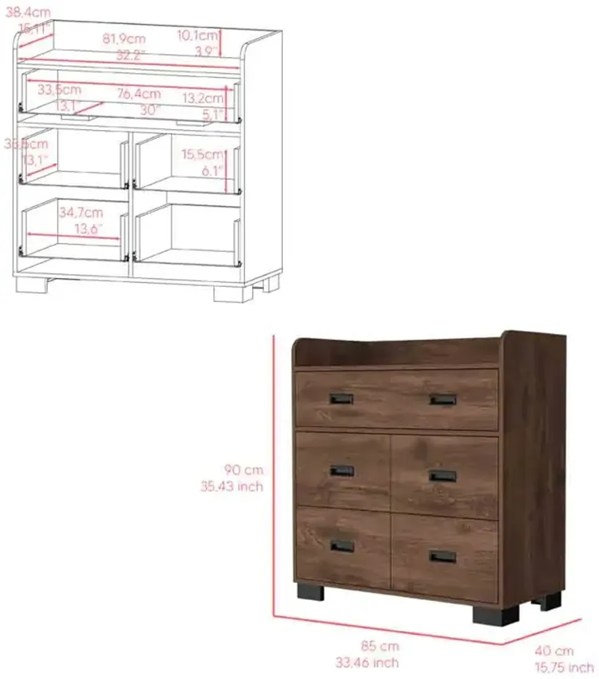 Dresser Wuuman, Bedroom, Dark Brown