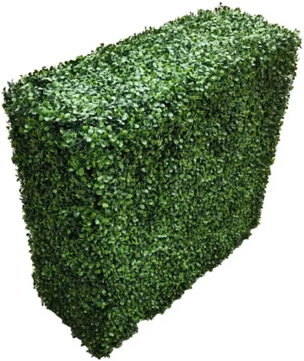 Premium Two Tone Green Artificial Boxwood Hedge 40"L x 40"H Commercial Grade UV Resistant