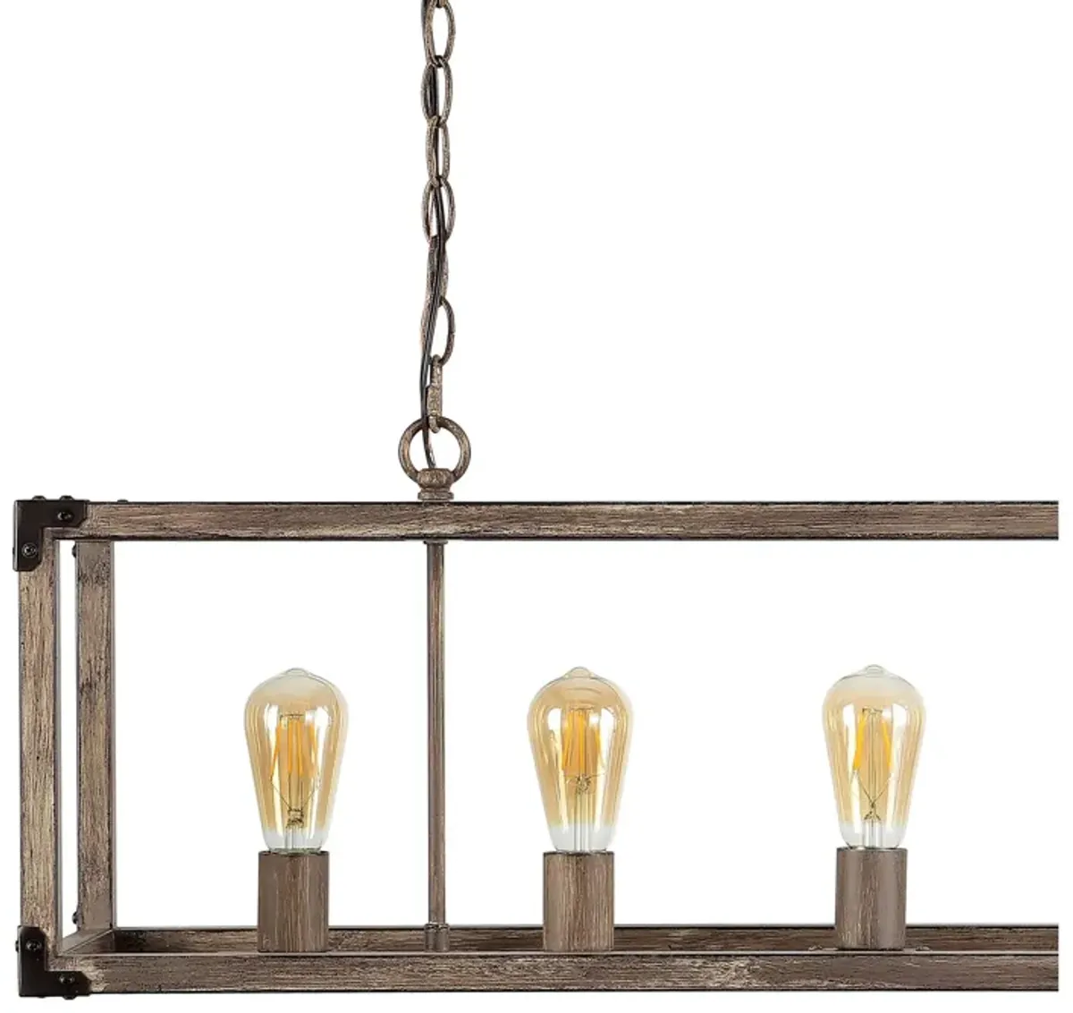 Magnolia 5-Light Linear Adjustable Iron Rustic Farmhouse LED Pendant