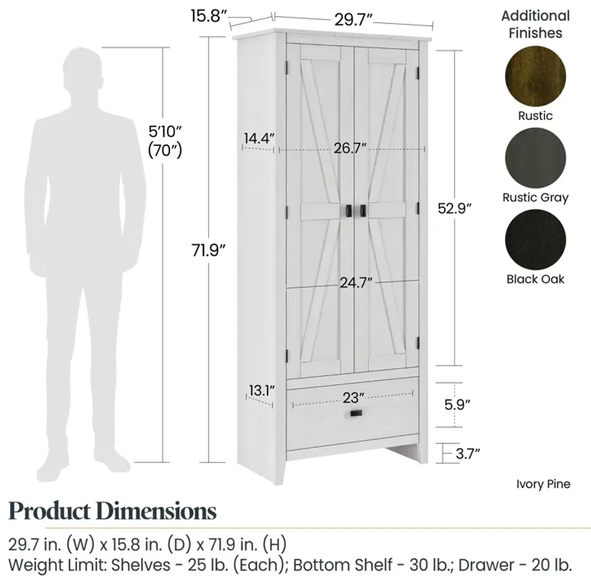 Systembuild Evolution Farmington 30" Wide Storage Cabinet