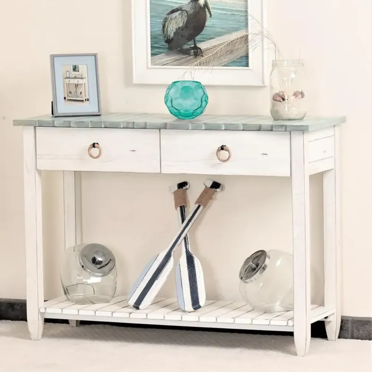 Sea Winds Coastal Furniture Picket Fence Console Table