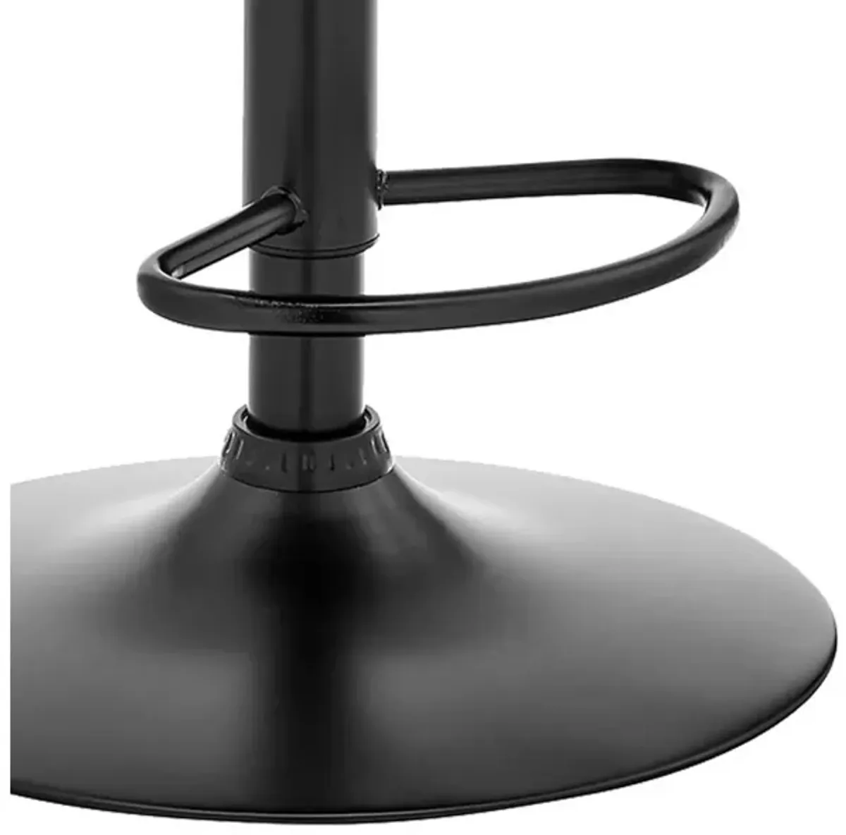 21 Inch Metal and Leatherette Swivel Bar Stool, Black - Benzara