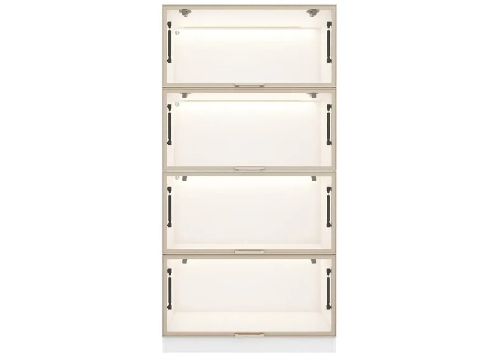 FUFU&GAGA White Mdf 4-Shelf Bookcase with Doors (31.5-in W x 63-in H x 15.7-in D),White