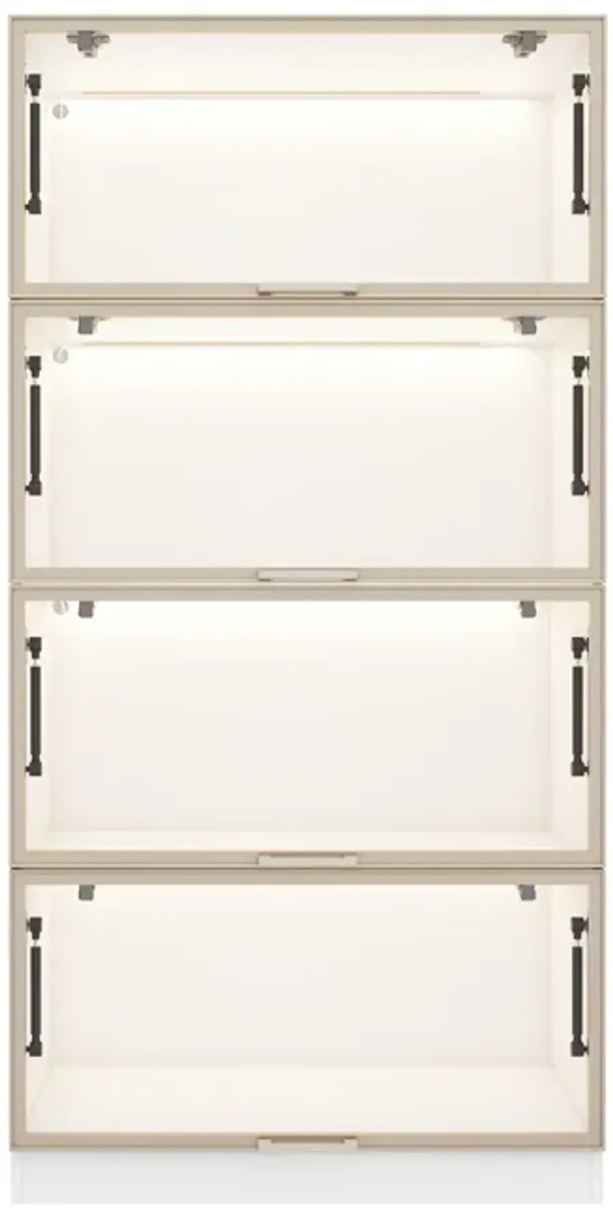 FUFU&GAGA White Mdf 4-Shelf Bookcase with Doors (31.5-in W x 63-in H x 15.7-in D),White